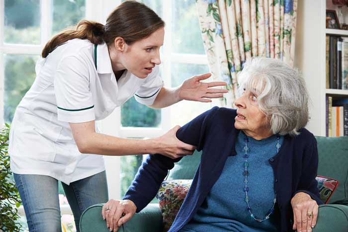 nurse with old lady